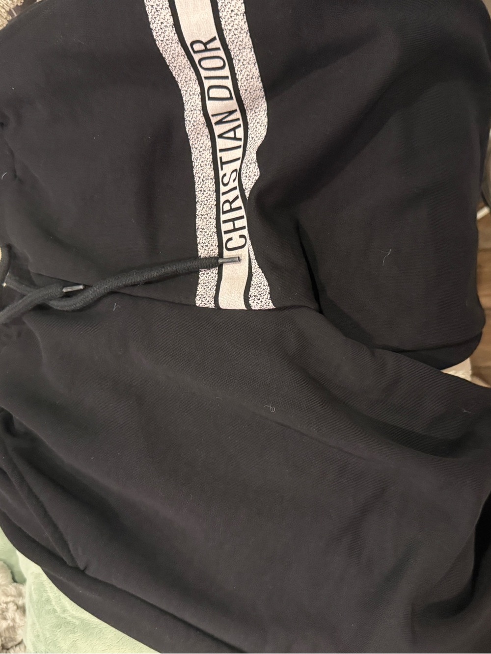 Dior Black Man Sweatpants with Logo Tape - Picture 2 of 4